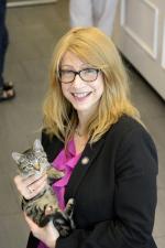 Linda Rosenthal with cat